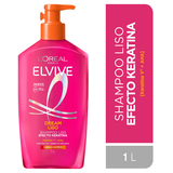Shampoo Elvive Liso Efecto Keratina Drean Liso 1L LOréal Paris 2025