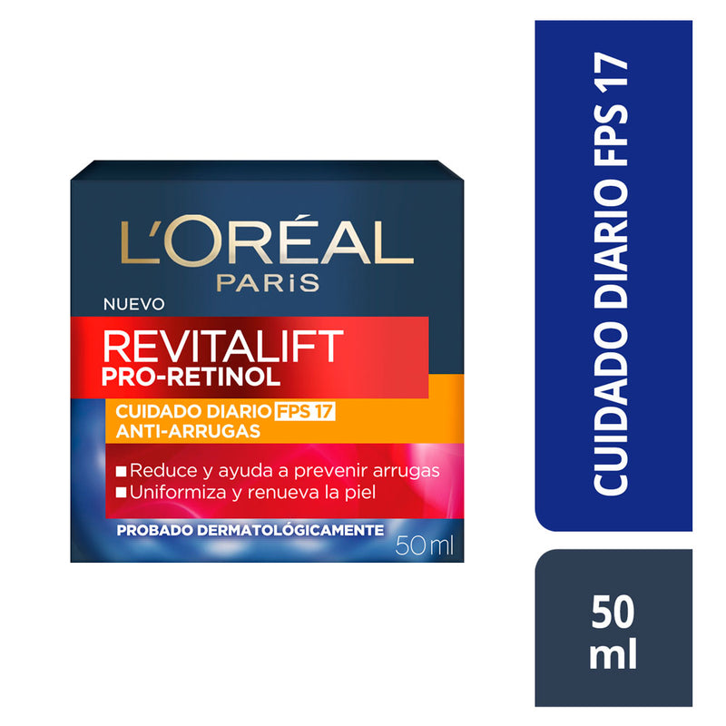 Pack Skin Care Loreal Rostro Crema Día Pro-Retinol 50ml + Skin Care Loreal Rostro Serum Facial Noche Retinol 30ml