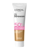 Uv Defender Fps 50+ Tono 3.0 Claro a Medio Efecto Make up 30g LOréal Paris