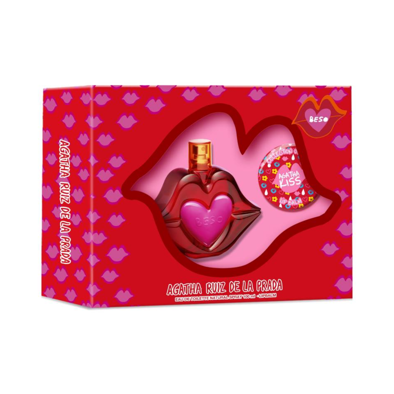Set Agatha Ruiz De La Prada Beso EDT 100 ml + Lipbalm 15g.