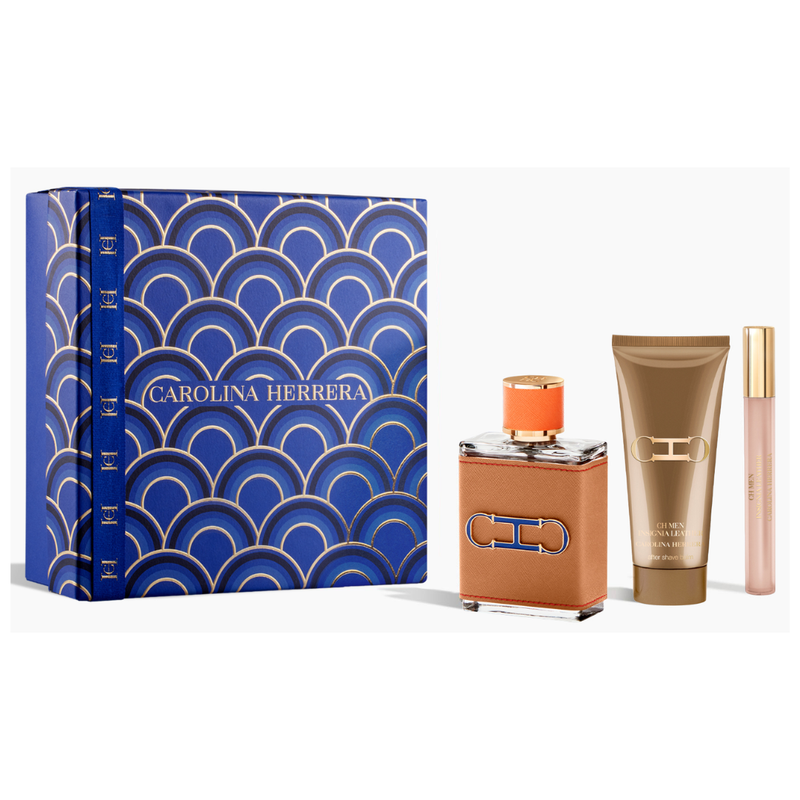 Perfume Carolina Herrera CH Men Insignia Leather EDP 100ml + EDP 10ml + Shave Balsam 100ml