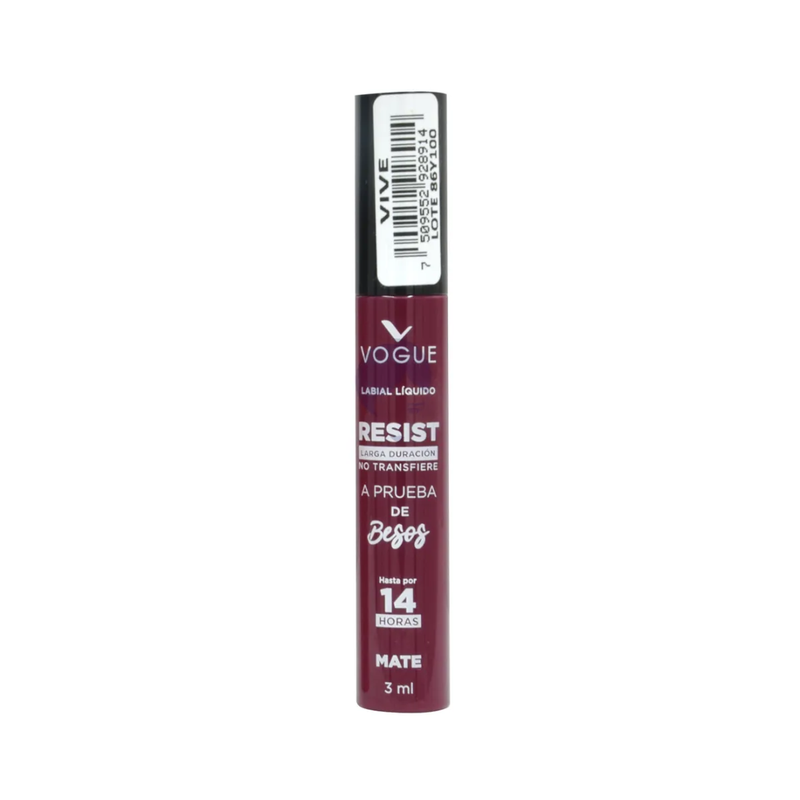 Labial Liquido Vogue Resist Vive 3ml .