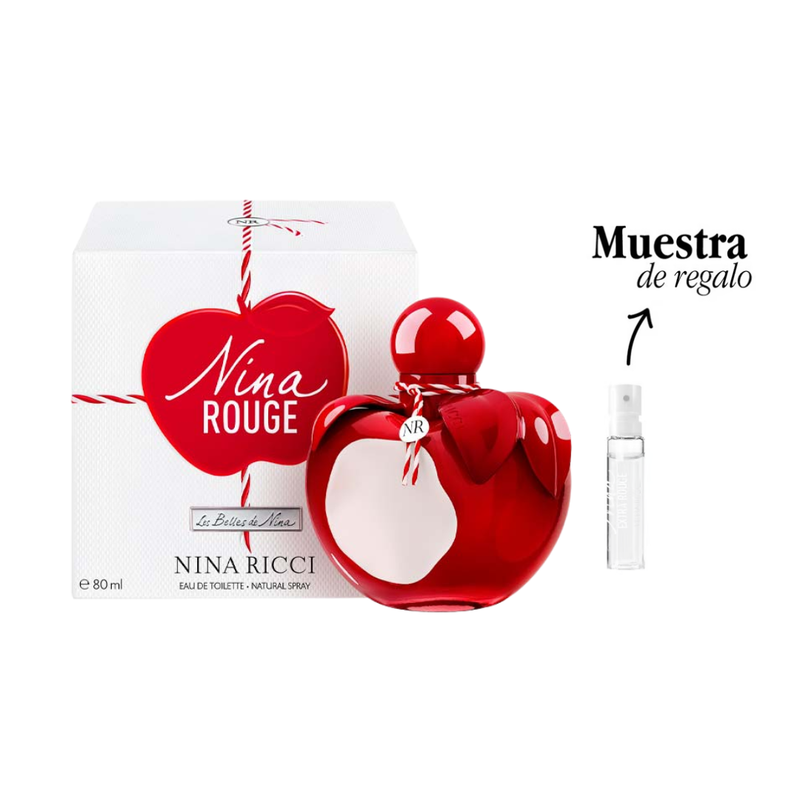 Nina Ricci Nina Rouge EDT 80 ML Mujer + Mini 1.5 ml .