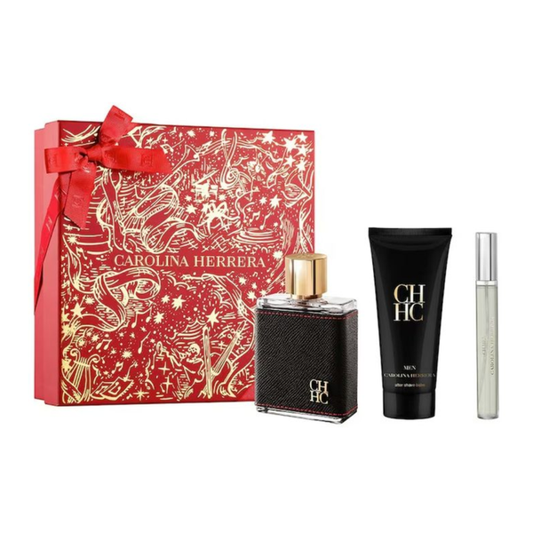 Set Perfume CH Men EDT 100 ml + Mini 10 ml + Bálsamo 100 ml 2025 Carolina Herrera