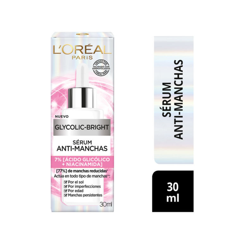 Serum Rostro Loreal Glycolic-Bright Anti Manchas 30 ml