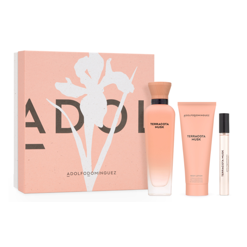 Set Perfume Adolfo Dominguez Terracota Musk Mujer EDP 120 ml + 10 ml + Body Lotion 75 ml