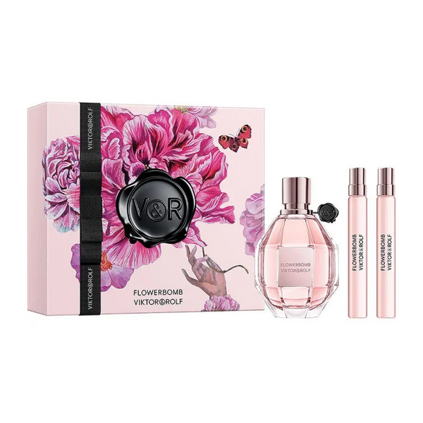 Set Perfume FlowerBomb EDP 100 ml + 2 Mini 10 ml de Viktor  And  Rolf
