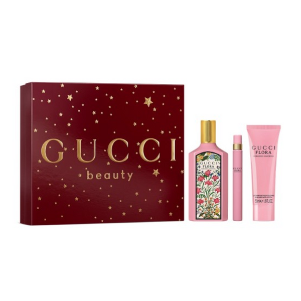Set Perfume Gucci Flora Gorgeous Gardenia EDP 100 ml + Mini 10 ml + Body Lotion 50 ml