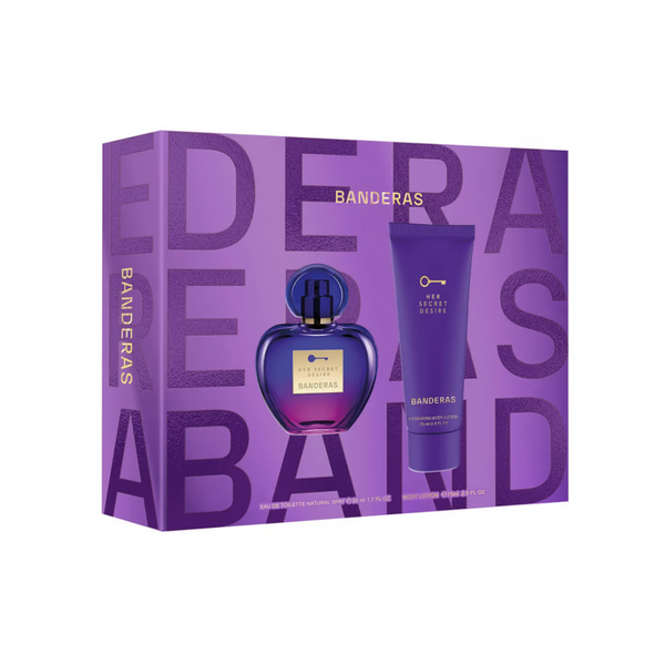 Set Perfume Her Secret Desire EDT 50 ml + Body Lotion 75 ml Mujer 2024 de Antonio Banderas