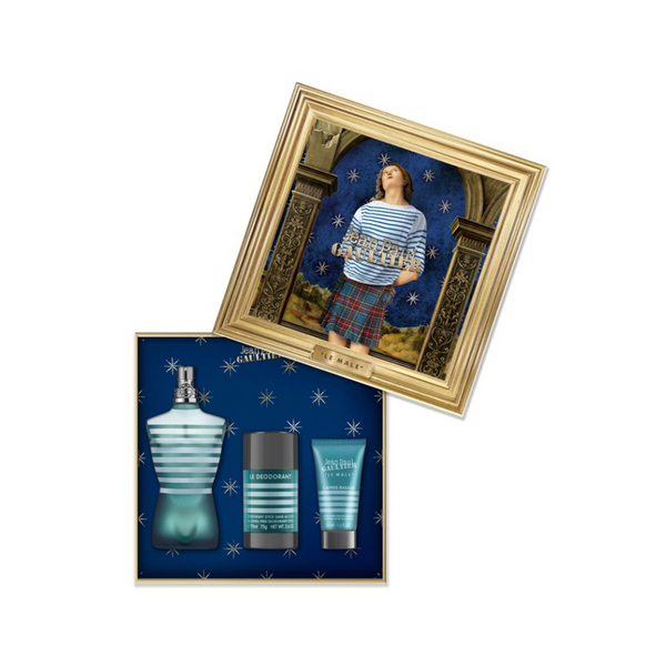 Set Perfume Jean Paul Gaultier Le Male EDT 125 ml After Shave Balm 50 ml + Deo 75 ml HD24