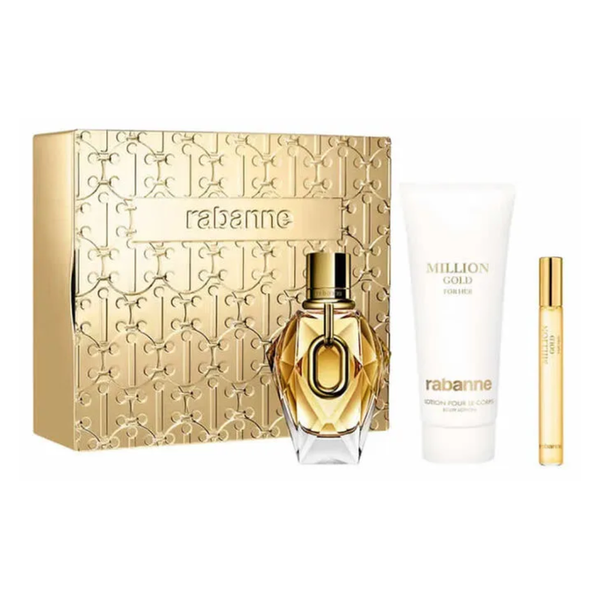 Set Perfume Lady Million Gold for Her EDP 90 ml + Mini 10 ml + Body Lotion 100 ml Paco Rabanne 2024