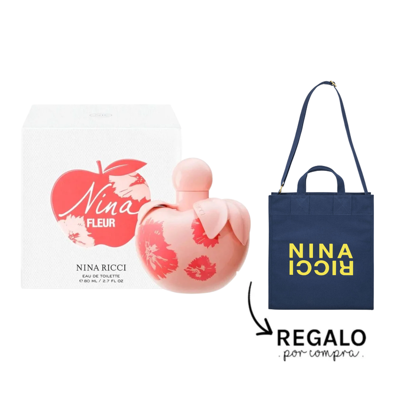 Set Perfume Nina Ricci Nina Fleur EDT 80 ml Mujer + Bolso .