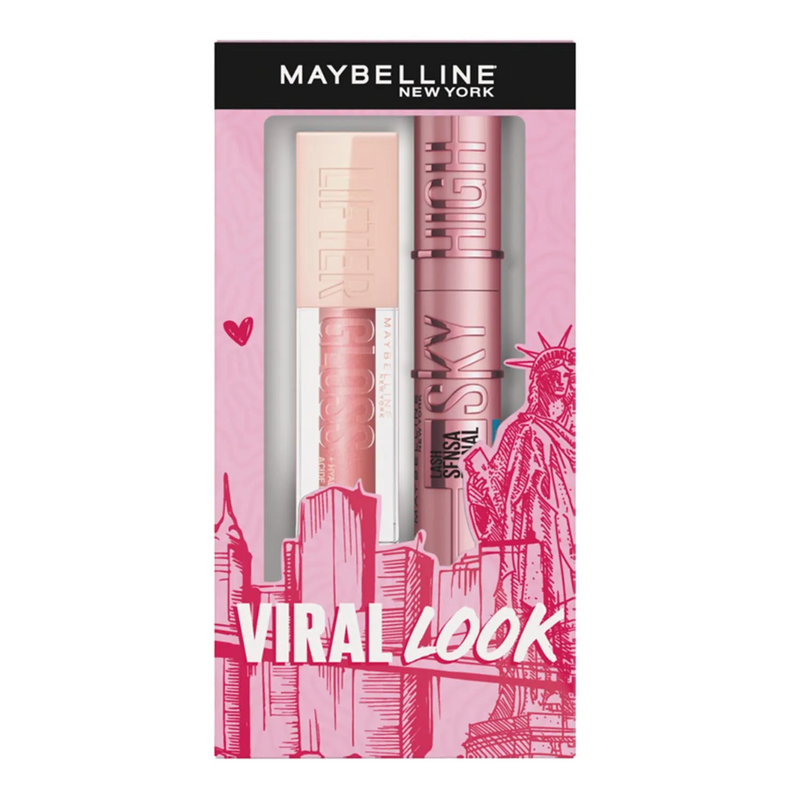 Pack Maybelline Sky High  a Prueba de Agua + Lifter Gloss Labios Brillosos