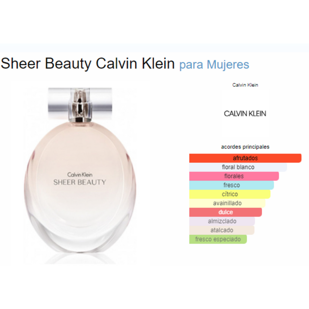Calvin Klein Beauty Perfume Mujer Sheer Beauty Perfume Calvin