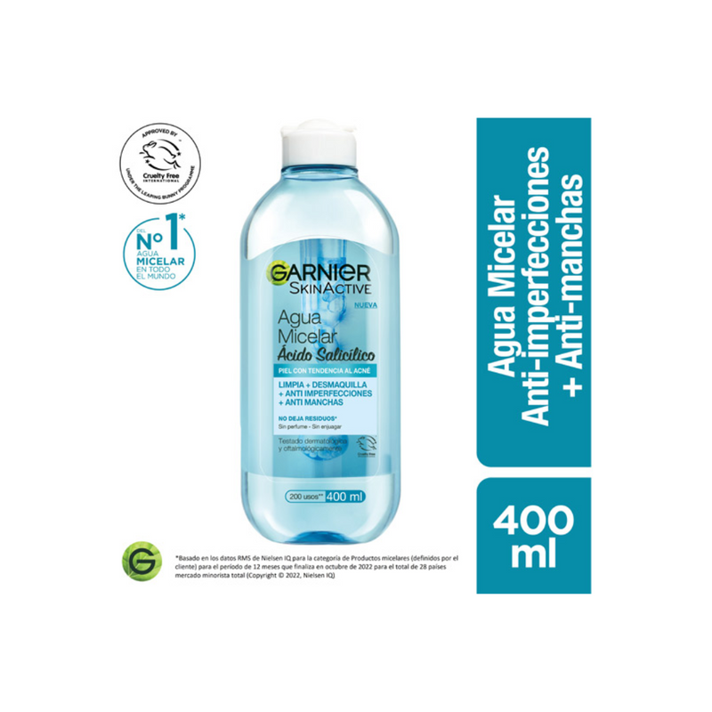 Garnier Agua Micelar con Ácido Salicílico 400 ml H5699200