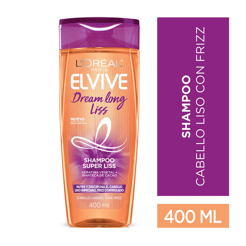 Shampoo Elvive Dream Long Liss Cabello Largo con Frizz 400 Ml