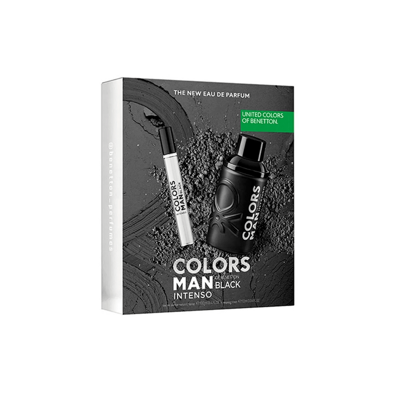 Set Benetton United Colors Man Black Intenso EDP 100 ML + Spray 10 ML